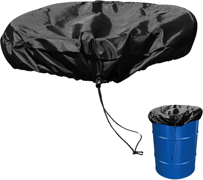 Heyxi 55 Gallon Drum Drawstring Protective Supplies Protections for Raining Day Waterproof Windproof Black - Image 1